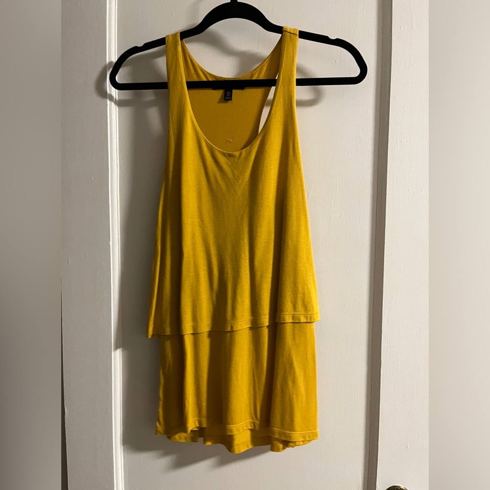 Banana Republic tank top in mustard yellow, size XS but could fit a small.